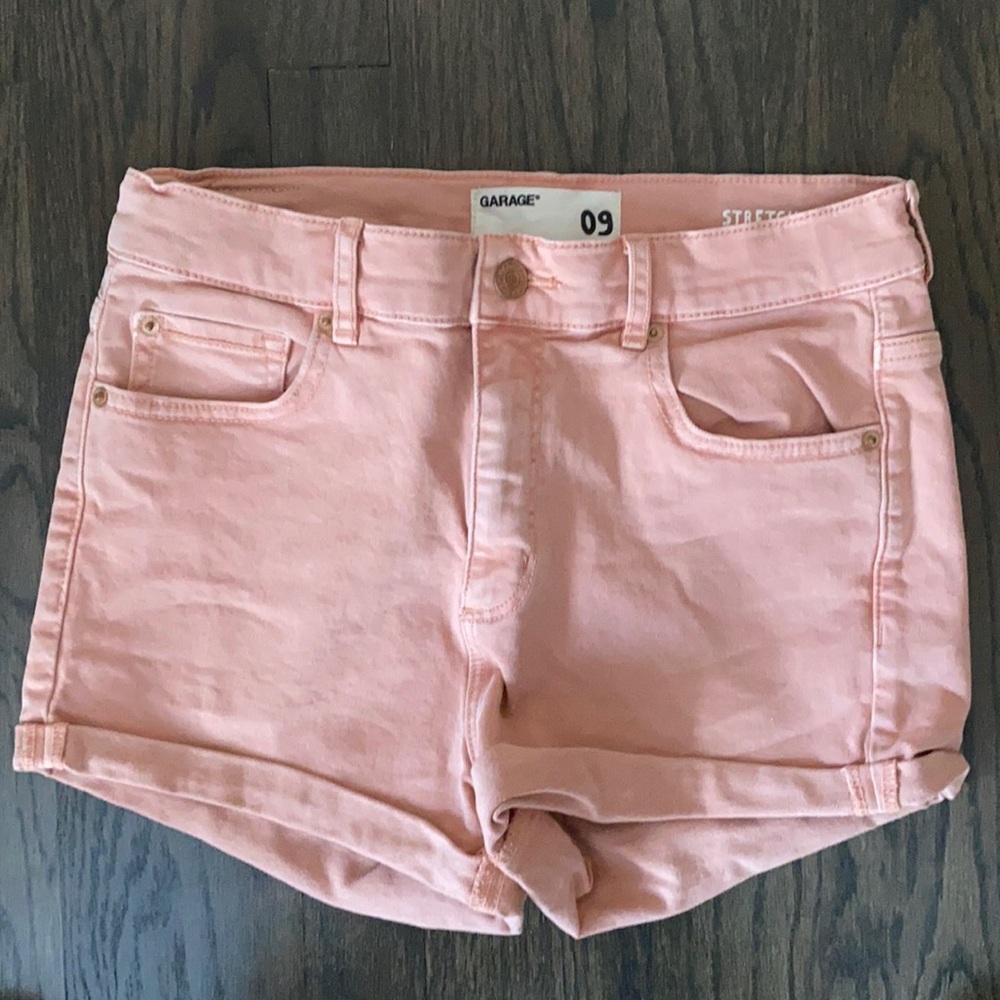 Garage peach jean shorts